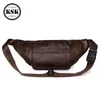 Mens Waist Pack Genuine Leather Bag Belt Male Fanny Fashion Luxury Small Shoulder Bags For Men KSK 240223