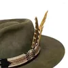 Berets Wool Cowboy Fedora Hat For Men Adult Stage Performances Theme Party Masquerade Dress Up Costume RolePlay