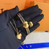designer jewelry earing Set 18 Gold-plated Romantic Monogram Leather Heart Bracelet Fashion Ring Multi-size Family Couple Gift Bangle with Box