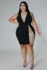 Jurken SOMO Plus Size Vrouwen Zomerjurk Sexy Mesh Strijken Diamant Splicing Diepe V-hals Mouwloos Elastische Jurk Groothandel dropshipping