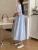 Dress Alien Kitty Vintage Lantern Sleeves Irregular Pleated High Quality 2023 Casual Summer Solid Women All Match Stylish Long Dress