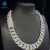 Nuovo processo di gioielleria 18mm 925 argento Ice Out Mossinate Diamond Collana a catena cubana Catena a maglia cubana in acciaio inossidabile da uomo