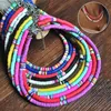 Halsband, böhmische bunte Ton-Halskette, Damen, verstellbar, weicher Keramik-Kragen, Boho-Schmuck, modisches Geschenk