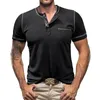 Homens camisetas Casual Business T-shirt Moda Cor Sólida Botões de Alta Qualidade Temperamento Esporte Camisa Masculina