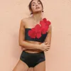 Sexig bikinis hög midja ruffe printe badkläder kvinnor baddräkt push up baddräkt 2023 brasiliansk bikini set sommarstrandkläder 240223