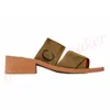 chloe woody sandals slides Donne designer famoso Mules piatto beige bianco nero rosa pizzo Lettering Tessuto pantofole di tela donna scarpe estive all'aperto 【code ：L】