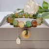 Strand Natuurlijke Agaat Kristal Armband Retro vrouwen Jade Kalebas Veiligheidsring Kraal Armbanden Zakelijke Bruiloft Sieraden Geschenken