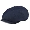 Botvela Wool Tweed Sboy Cap Herringband Men Women Gatsby Retro Hat Driver Flat Black Brown Green Navy Blue 005 201216214r