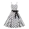 Casual Dresses Cocktail Dress For Women European And American Women's Polka Dot Retro Large Hem Tie Long Skirts Bright Prom