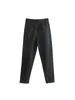 Pantalon femme femme chic tenue de bureau vintage taille haute fermeture éclair femme cheville pantalon