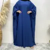 エスニック服イスラム教徒のワンピースローブ祈りアバヤドレスバットウィングスリーブ女性