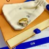 designer jewelry earing Set 18 Gold-plated Romantic Monogram Leather Heart Bracelet Fashion Ring Multi-size Family Couple Gift Bangle with Box