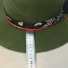 Estilo étnico verde aba larga chapéu fedora 100% lã feminino chapéus de feltro chapéu panamá com fita turbante crushabley porkpie style2259