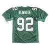 Stitched Football Jersey 92 Reggie White 99 Jerome Brown 1990 1991 Green White Mesh Retro Rugby Jerseys Men Women and Youth S-6XL