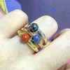 Band Rings Ring 23 Colors Simple Can Round Ring Rose Gold Plated Natural Red Coral Ring for Women Birtay Gift L240305