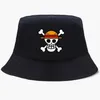 Cappello a secchiello di un pezzo Cappello Panama Cappellino a tesa larga Anime Luffy Harajuku Donna Uomo Cotone Protezione solare per esterni Cappelli a tesa larga Q0805282p