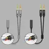 Aux Audio Splitter Cables Jack Stereo Audio Female to 2 male Headset Mic Y Connectors Cables Adapter ZZ