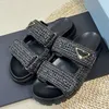 Designer Slippers Raffian Woven Sandale Room Sildes Women Beach Slippers Platform Slippers Flat Mule Embroidered Ladies Summer Shoes Top Quality With Box 35-41