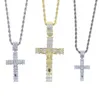 Chains Fashion Female Cross Pendants Drop Gold Silver Color Crystal Pendant Necklace Jewelry For Men Women Whole240f