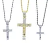 Chains Fashion Female Cross Pendants Drop Gold Silver Color Crystal Pendant Necklace Jewelry For Men Women Whole240f