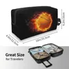 Torebki kosmetyczne Flaming Basketball Makeup Bag dla kobiet Organizator podróży Kawaii Sports Storage Toaletria