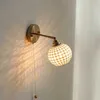 Lâmpada de parede iwhd moderna cobre led luz parede puxar interruptor corrente espelho do banheiro luzes da escada nordic lâmpada parede cerâmica arandela luminaira