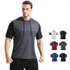 Gymkleding Ademend Running Tee Sport Top Heren Training Trainingspakken Korte mouwen T-shirt Mannelijke basketbalshirts Nep Tweedelig