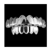 Halloween Black Silver Gold Iced Out CZ Mouth dents Caps Grillz Caps Top Bottom Grill Set Men Femmes Vampire Grills Rock Punk Rapper ACCESSOIRES POUR HOMMES HIPHOP BIELLIR