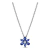 Collana in argento sterling 925 brillante albero della vita rotante trio catena con clavicola selvaggia con fiocco di neve blu