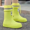 Femmes plate-forme bottes de pluie réglable imperméable grosses chaussures de pluie bottes d'extérieur antidérapantes légères à enfiler filles bottine 240228