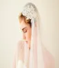 Vendi Juliet Cap Velo da sposa a due strati Lunghezza punta delle dita Bordo tagliato Velo da sposa applicato con pettine 189a9067313