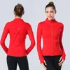 Lulemen Veste de sport pour femme - Col montant - Demi-fermeture éclair - Manches longues - Chemise de yoga fine - Manteau de pouce - Vêtements de sport