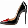 Dresses Red Heartshaped Pointed Toe Women Shoes Black White High Heels Pumps Female Autumn Shallow Patent Leather Party Dress Shoe Sexy