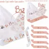 Ny 1Set Rose Gold Bride för att vara satinskärm hårband bruddusch bröllop dekorationer Hen natt gåvor Bachelorette Party Supplies