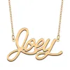 Joey Name Necklace Pendant 펜던트 여학생을위한 맞춤형 여학생 어린이 가장 친한 친구 어머니 선물 18k 금 도금 스테인리스 스틸