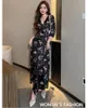 Casual Dresses Black Print Vestidos de Fiesta Spring Summer Autumn Beach Vacation Dress for Women Maxi Long Bandage