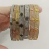 Nouveauté Designer Bijoux Marque Bracelet Rhodium Plaqué Titane Plein Brillant CZ Étanche Noir Émail Bracelets En Céramique