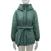 Dames Trenchcoats Lace Up Riem Winterjas Dames Herfst Parka Rits Dikke Biker Stand Kraag Jassen Met Capuchon Zwart 2024