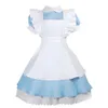 Costume de femme de chambre d'Halloween cosplay jeu de rôle Alice fille douce Lolita 240301