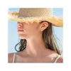 Wide Brim Hats Bucket Hats 2024 Summer Rafia Womens Holiday Straw Hat Panama Womens UPF Travel Beige Cork Beach Hat Accessories J240305