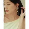 Kolczyki Dangle Vintage Style Lopard Obraz Long Tessel Clip Kobiet Biżuteria Party boho t show suknia startowa rzadka koreańska japońska ins