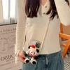 Porte-clés Porte-clés Pendentif Panda Téléphone Charme Doux Matériau En Peluche Pour Sacs À Dos Et Sacs À Main