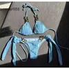 Swimming Suit Womens New Sexy Split Body Metal Ring Strap Solid Color Beach