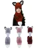 Fox Ear Baby Chapeaux tricotés avec écharpe Ensemble Hiver Enfants Garçons Filles Chapeau en laine chaude écharpe à boucle Shapka Caps pour enfants Bonnets Caps LJJ8570510