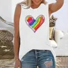 Women's Tanks Colorful Love Hearts 3D Print Tank Top Women O-Neck Harajuku Summer Sleeveless Vest Off Shoulder Camisole Female Clothes