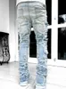 Новая мода с вышивкой в стиле пэчворк, коричневые мешковатые мужские джинсы, брюки, мужская одежда Y2K, прямые хлопковые брюки в стиле хип-хоп, Pantalon Homme