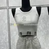 uネックスポーツトップ女性光沢のあるクリスタルタンクデザイナーレターJACQUARDベストクイック乾燥Tシャツ