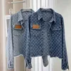 Kvinnorjackor Jackor Spring Autumn Ins Brodery Rhinestone Denim Coat Slimming Joans Women SemeVes Fashion 240305