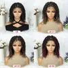 Synthetische Lace Front pruik Butterfly Locs gevlochten pruiken Dreadlock pruik 14 inch korte knooploze pruiken voor zwarte vrouwen synthetische pruik 240226