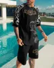 Survêtements pour hommes Design Summer Survêtement Set Hommes Street T-shirt Shorts 2 pièces Ensembles 3D Imprimé Tenues décontractées O-Cou surdimensionné Vêtements masculins